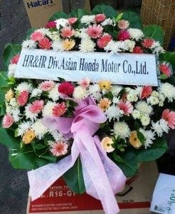 พวงหรีดวัดวัดราชสิงขร เขตบางคอแหลม กรุงเทพ จาก HR&IR Asian Honda Motor