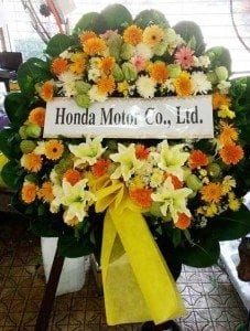 ส่งพวงหรีดวัดธาตุทอง เขตวัฒนา จาก Honda Motor Co., Ltd